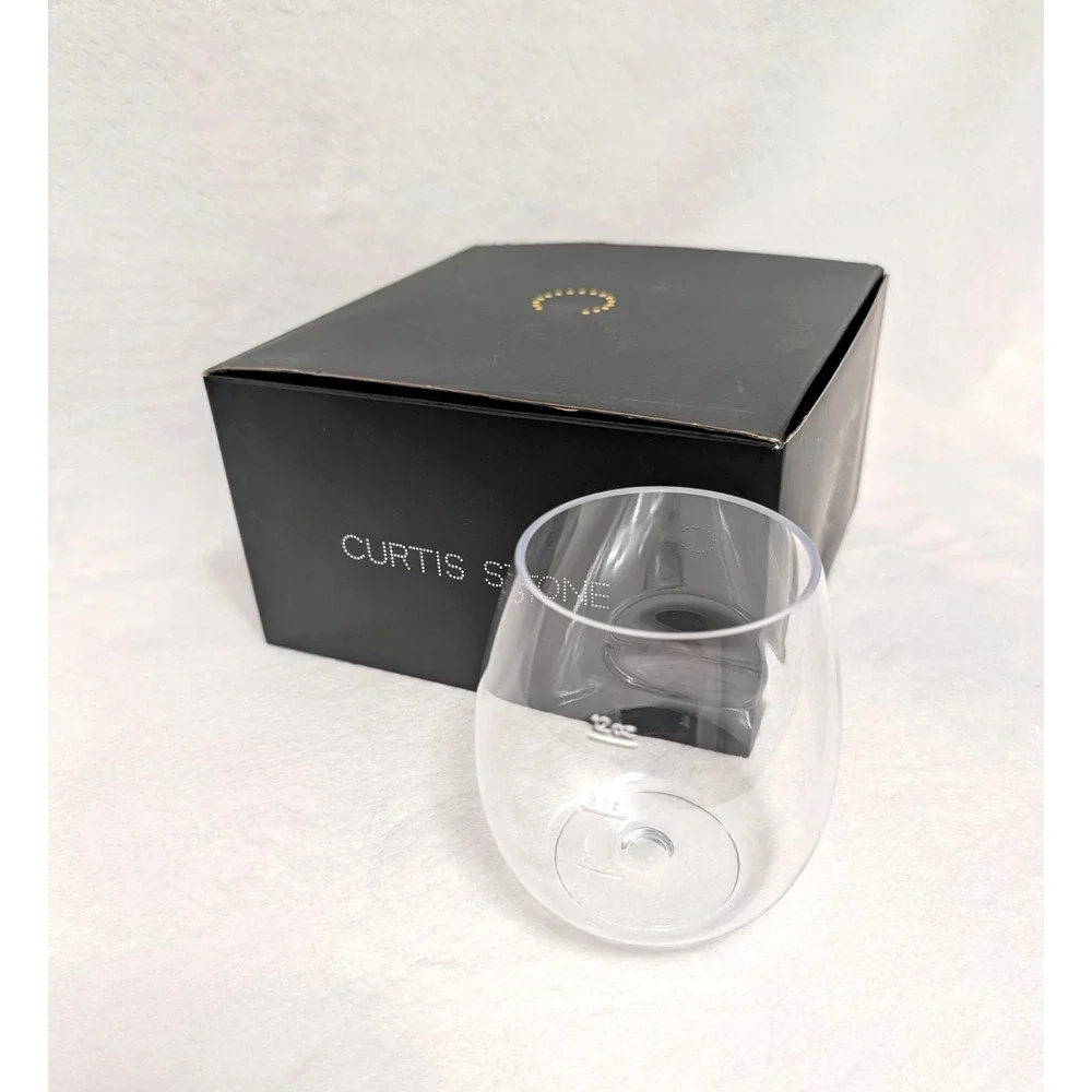 Curtis Stone Set of 4 Unbreakable 16oz Stemless Wine Glasses Thumb Imprint